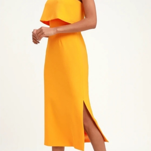 C/MEO Entice Golden Yellow Strapless Dress. Size Small/ US 4. - Picture 10 of 11